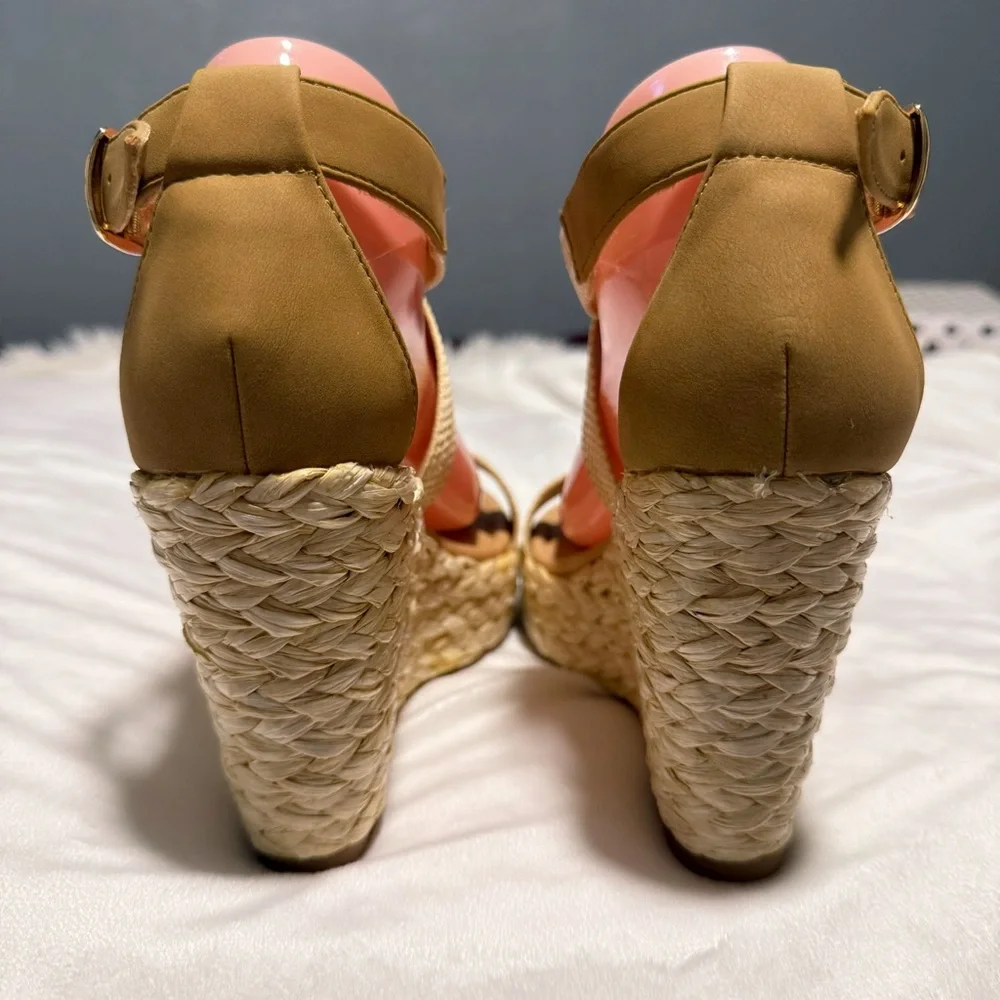 Tan Wedge Sandals